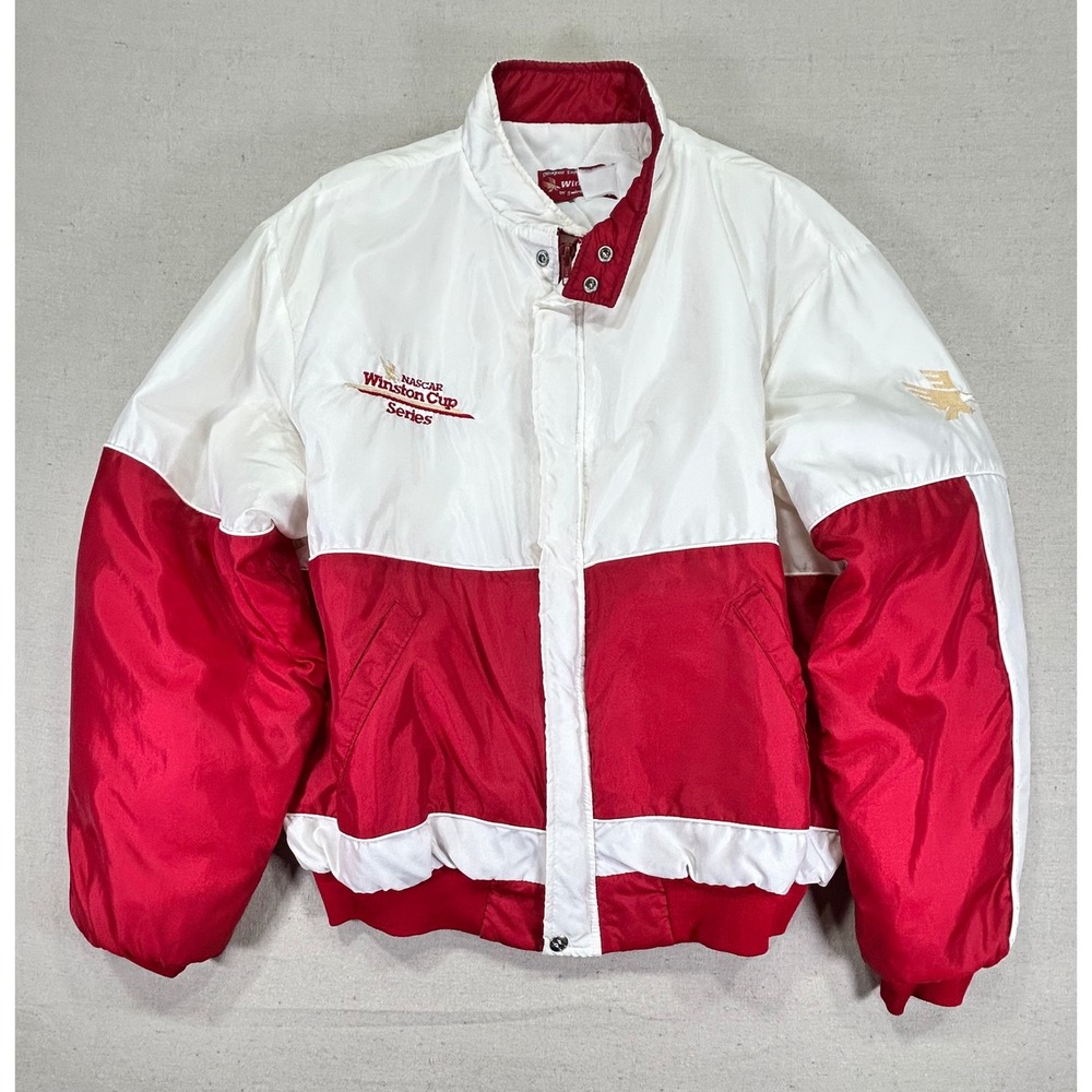 Vintage WINSTON Swingster Men's Medium Puffer Racing‎ Jacket NASCAR USA MADE